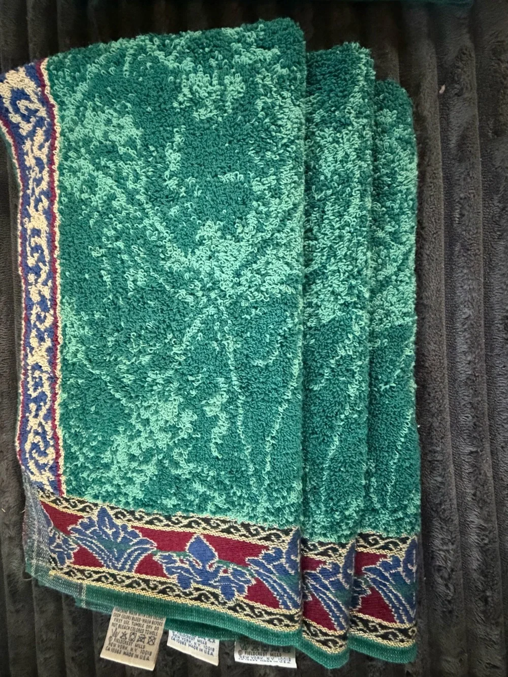 Royal Velvet Deep Teal Decorative Bath Towels - Royal Velvet